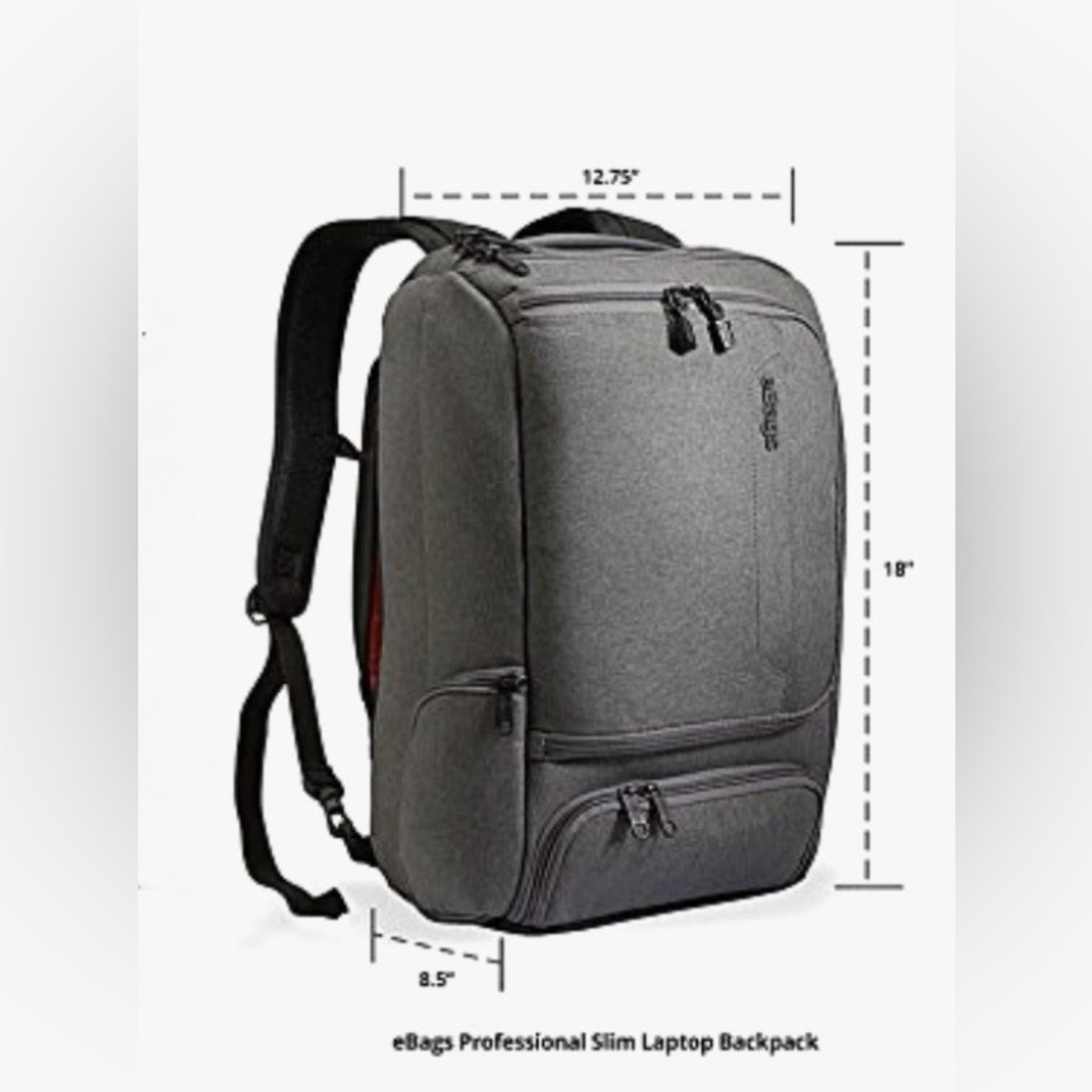 eBags Professional Slim Laptop Backpack - Gray